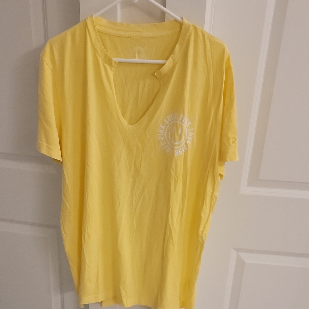 PINK Victoria's Secret Yellow Short Sleeve Tee